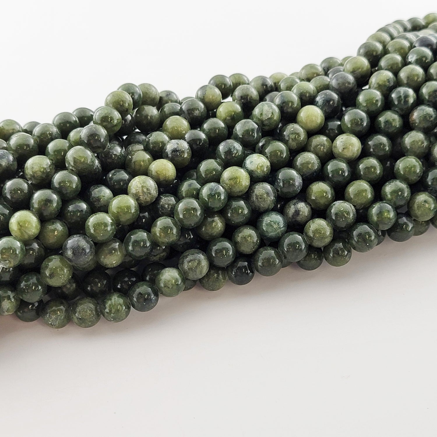 Chinese Jade Natural Smooth Round Beads