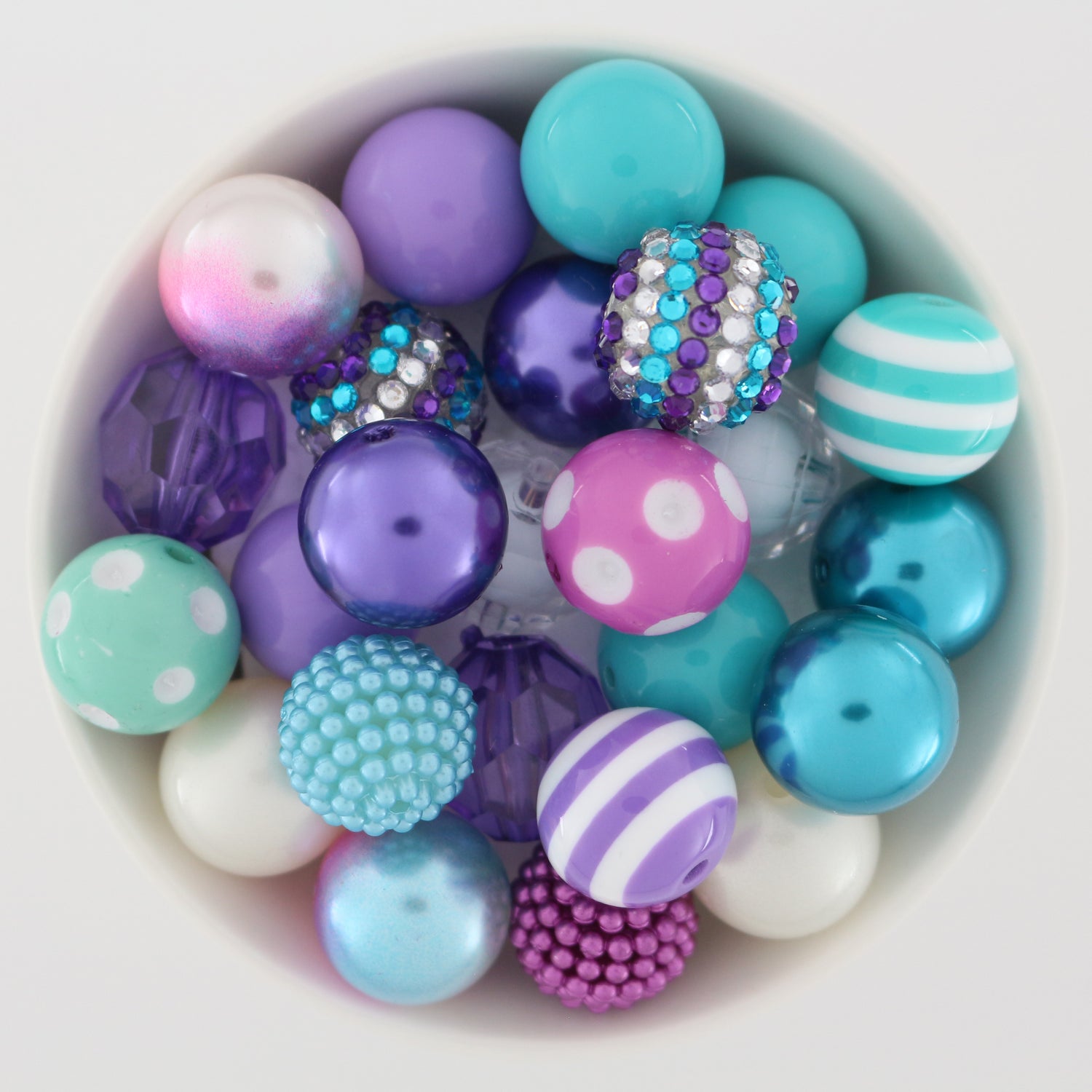 Bubblegum Beads 20mm Acrylic Blue & Purples
