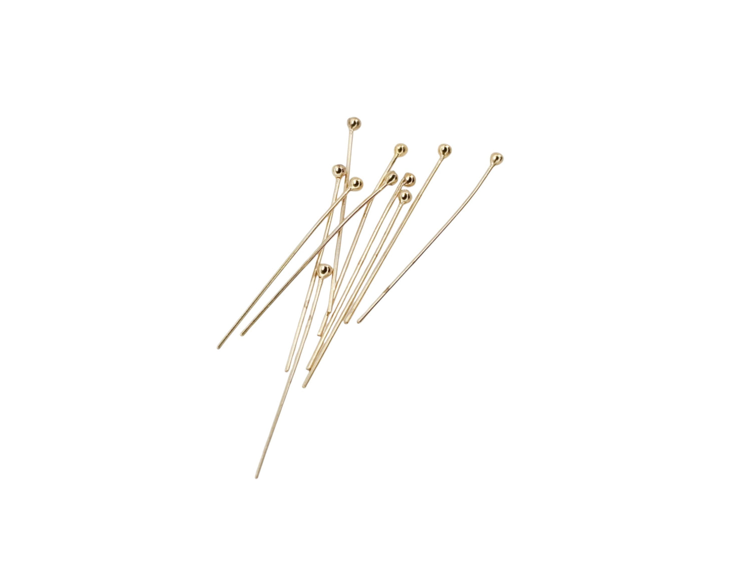 Ball Head Pin Gold Filled 24ga - 10 Pcs