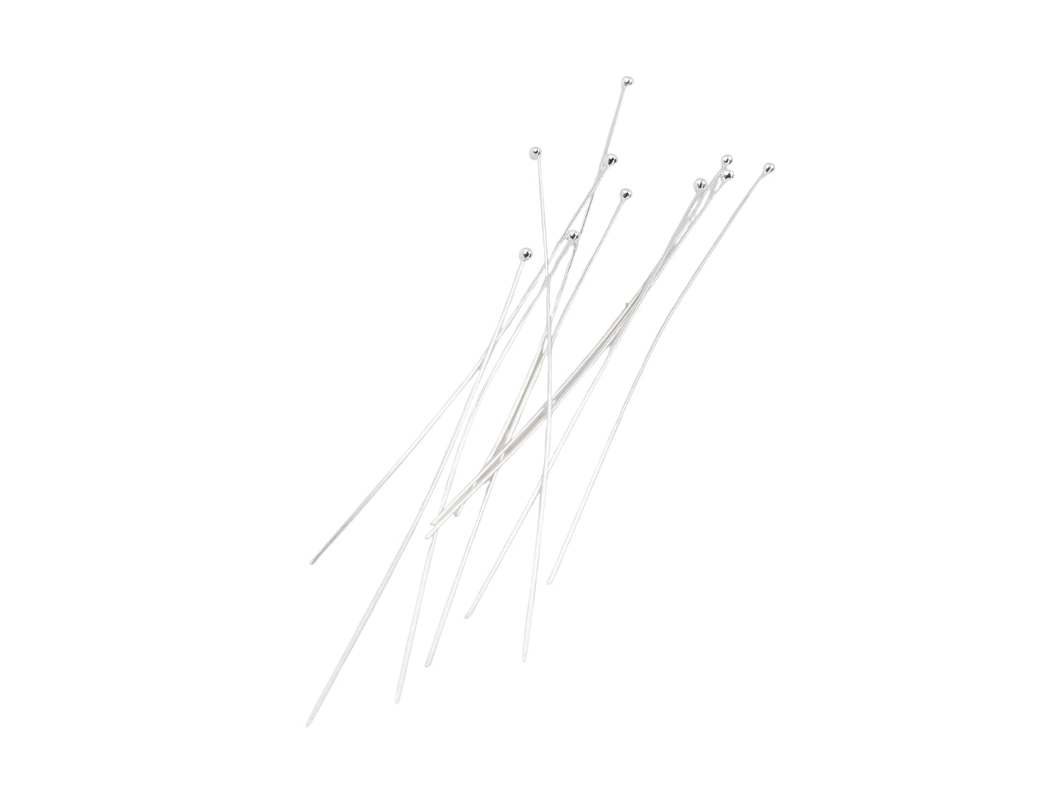Ball head pins in sterling silver