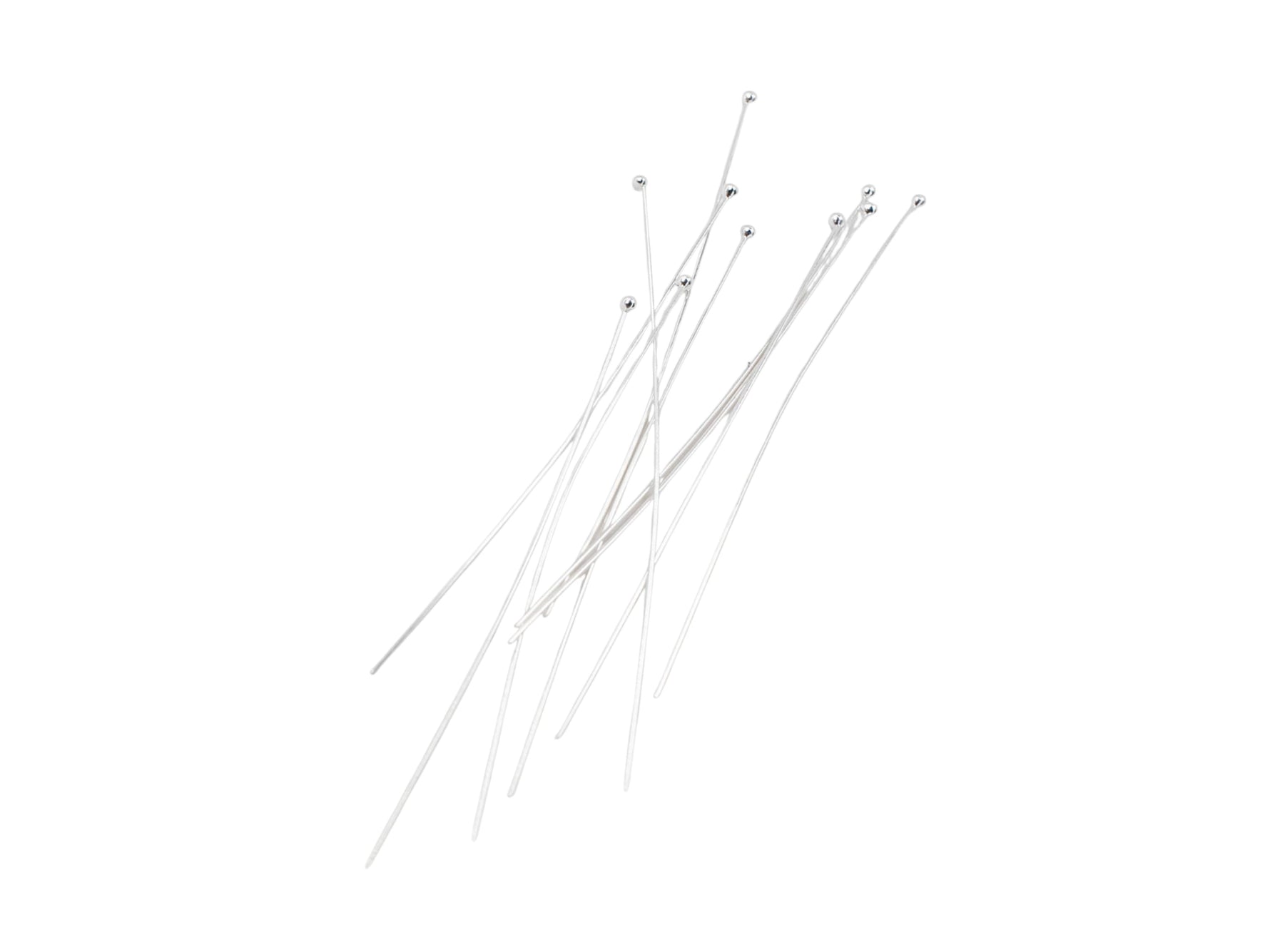 Ball head pins in sterling silver