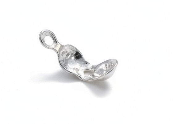 Clamshell Bead Tips - 925 Sterling Silver - 10 Pcs