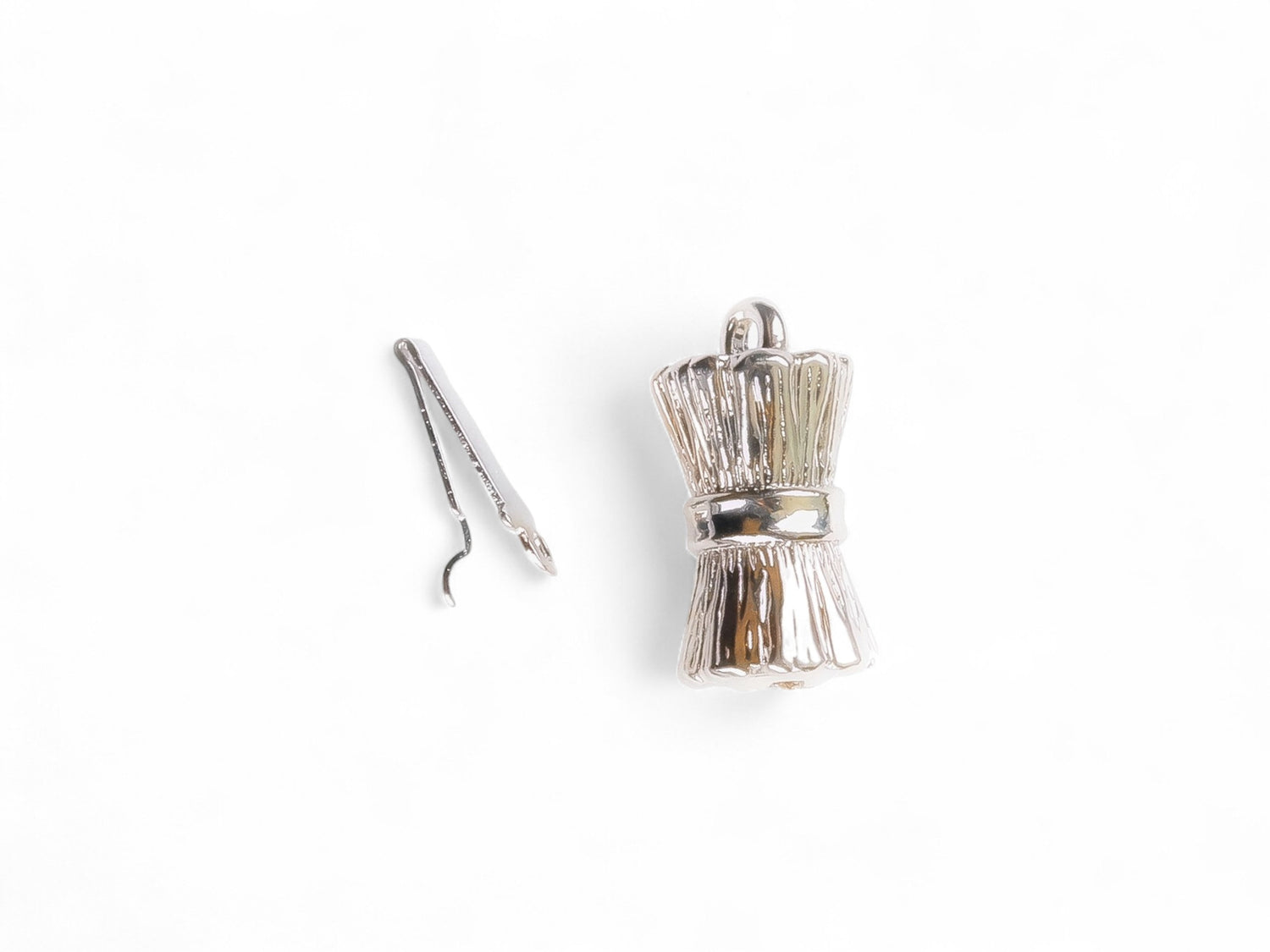 Box Tab Push-Pull Barrel Clasp - Silver Plate