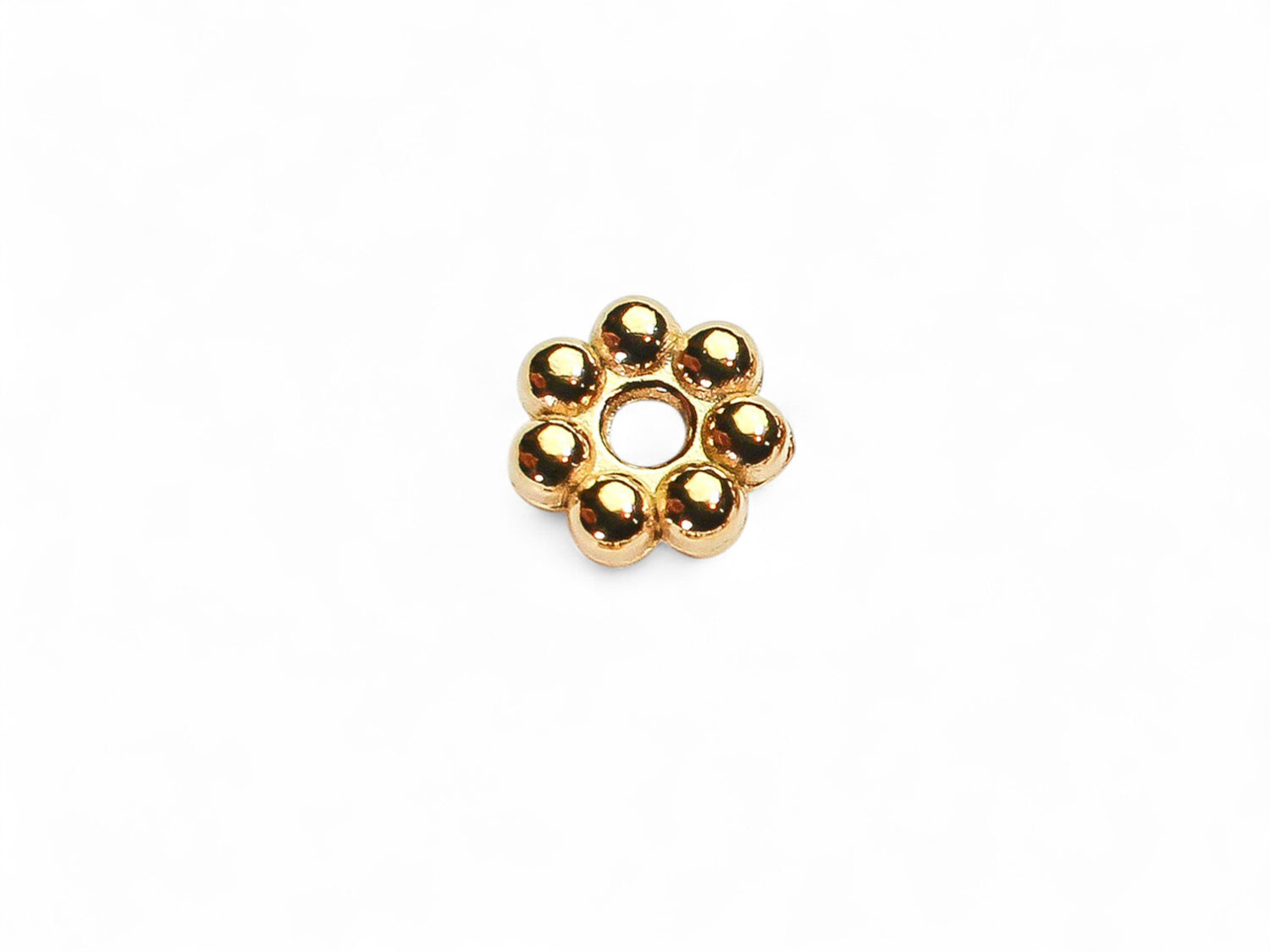 Gold Plated Stainless Steel Daisy Spacer Beads - 50 Pcs