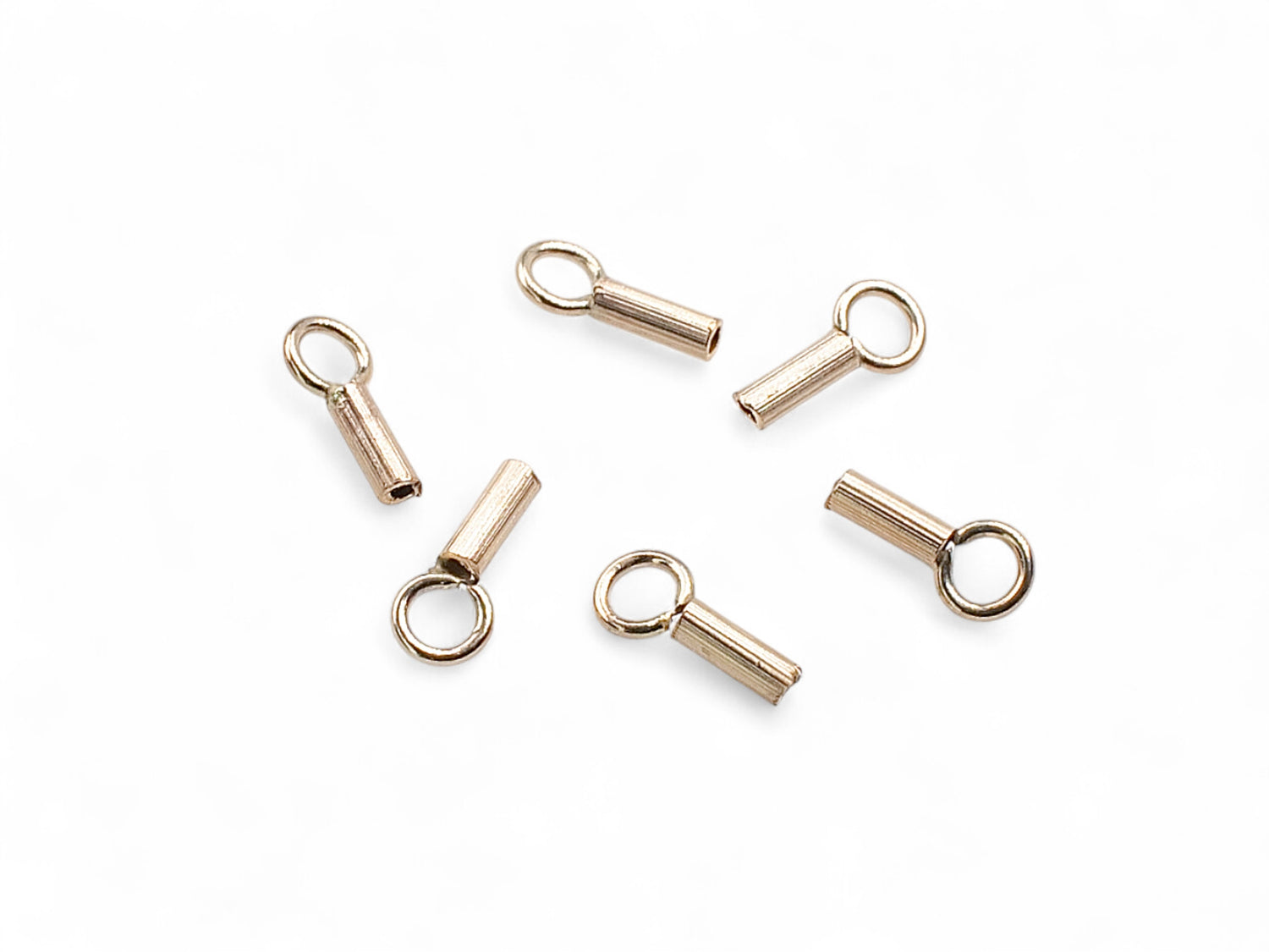 End Cap with Ring - Gold Filled, 2.5x5.5mm - 6 Pcs