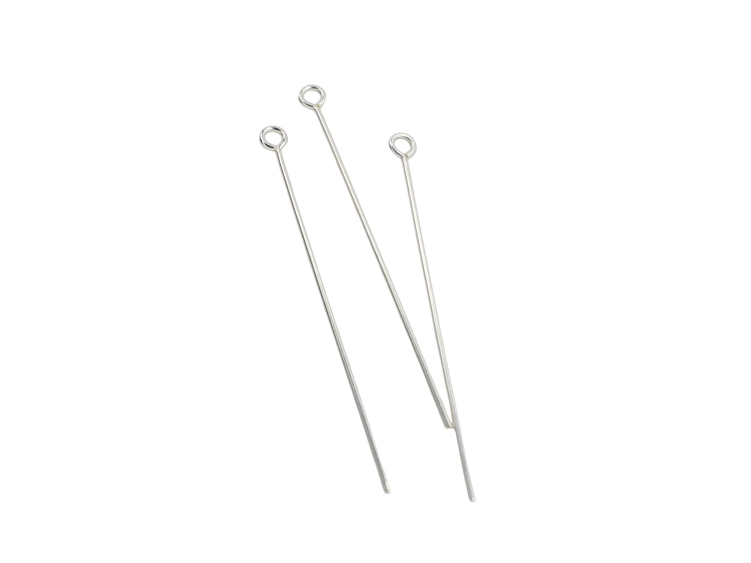 Eye Pin - 925 Sterling Silver, 24ga - 10 Pcs