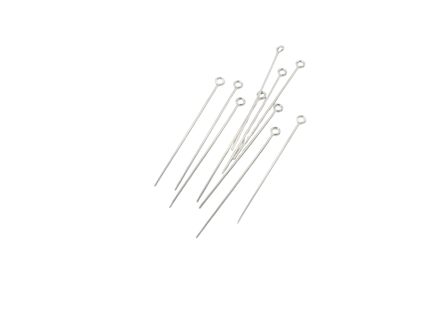 Eye Pin - 925 Sterling Silver, 24ga - 10 Pcs