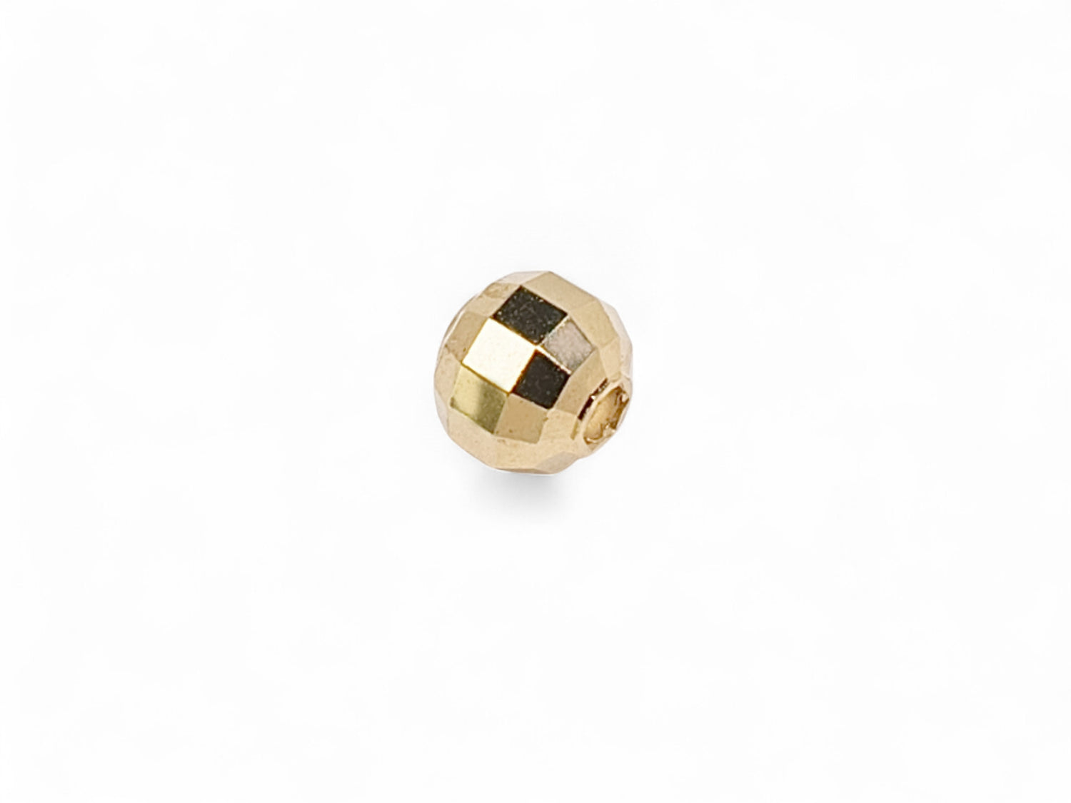 Faceted Round Beads - Gold Plated - 50 Pcs