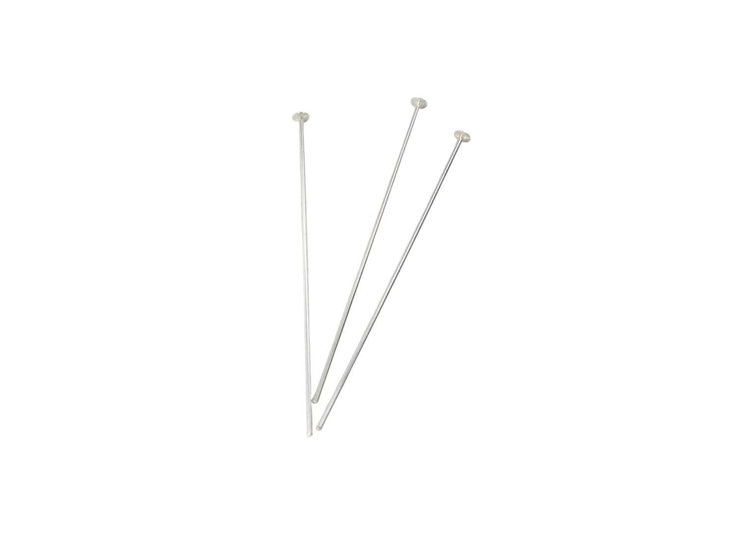 Flat Head T-pin 925 Sterling Silver 24ga - 10 Pcs