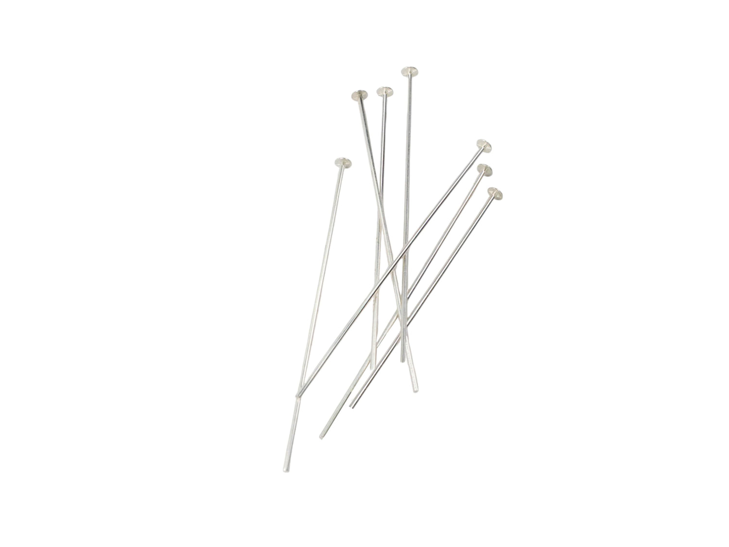Flat Head T-pin 925 Sterling Silver 24ga - 10 Pcs