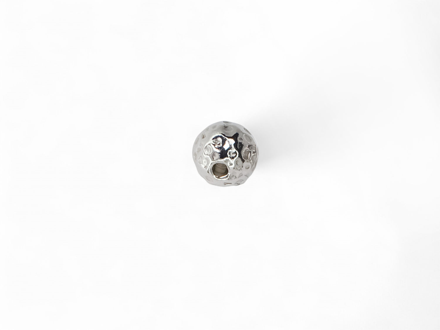 Hammered Round Beads - Stainless Steel