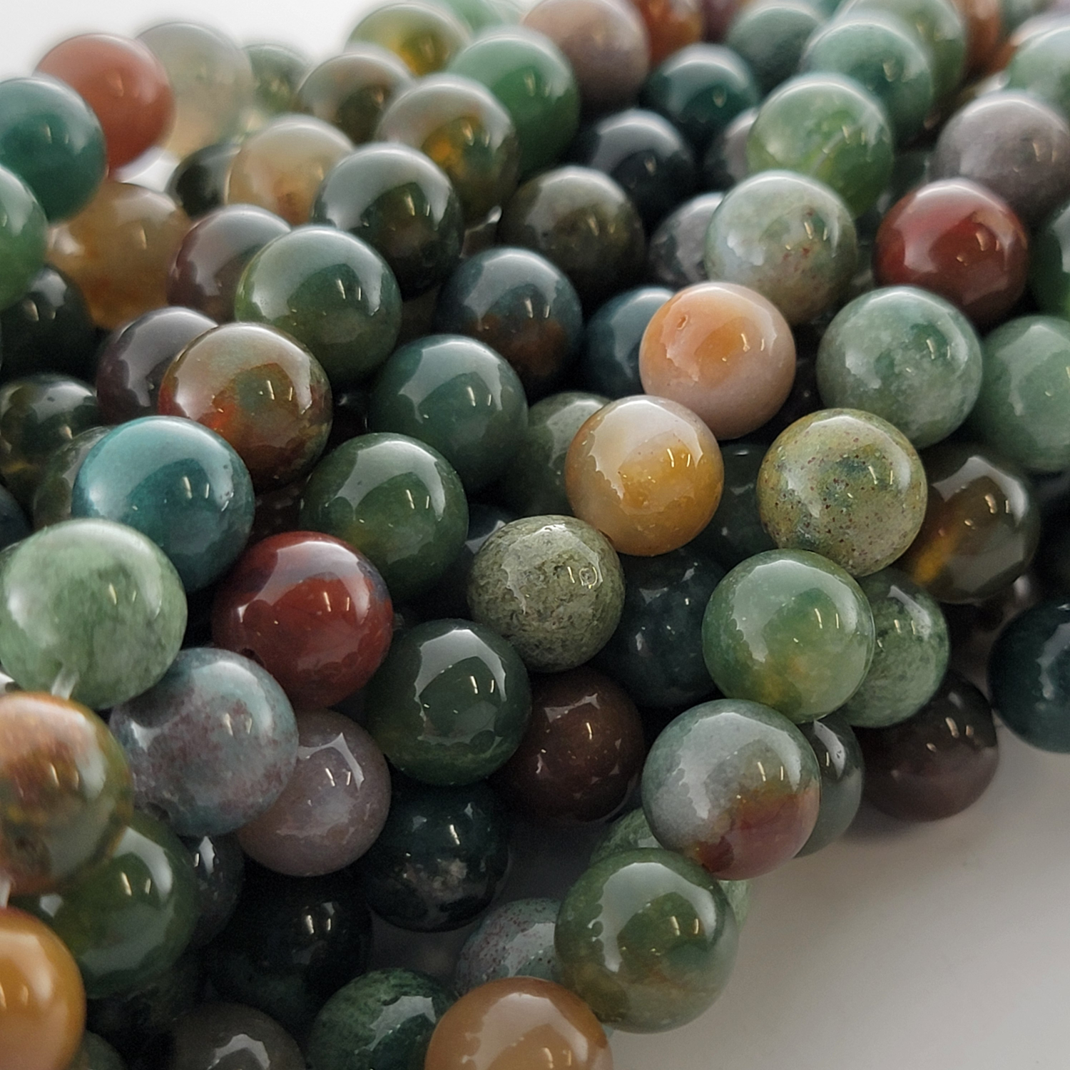 Indian Agate Natural Smooth Round Beads