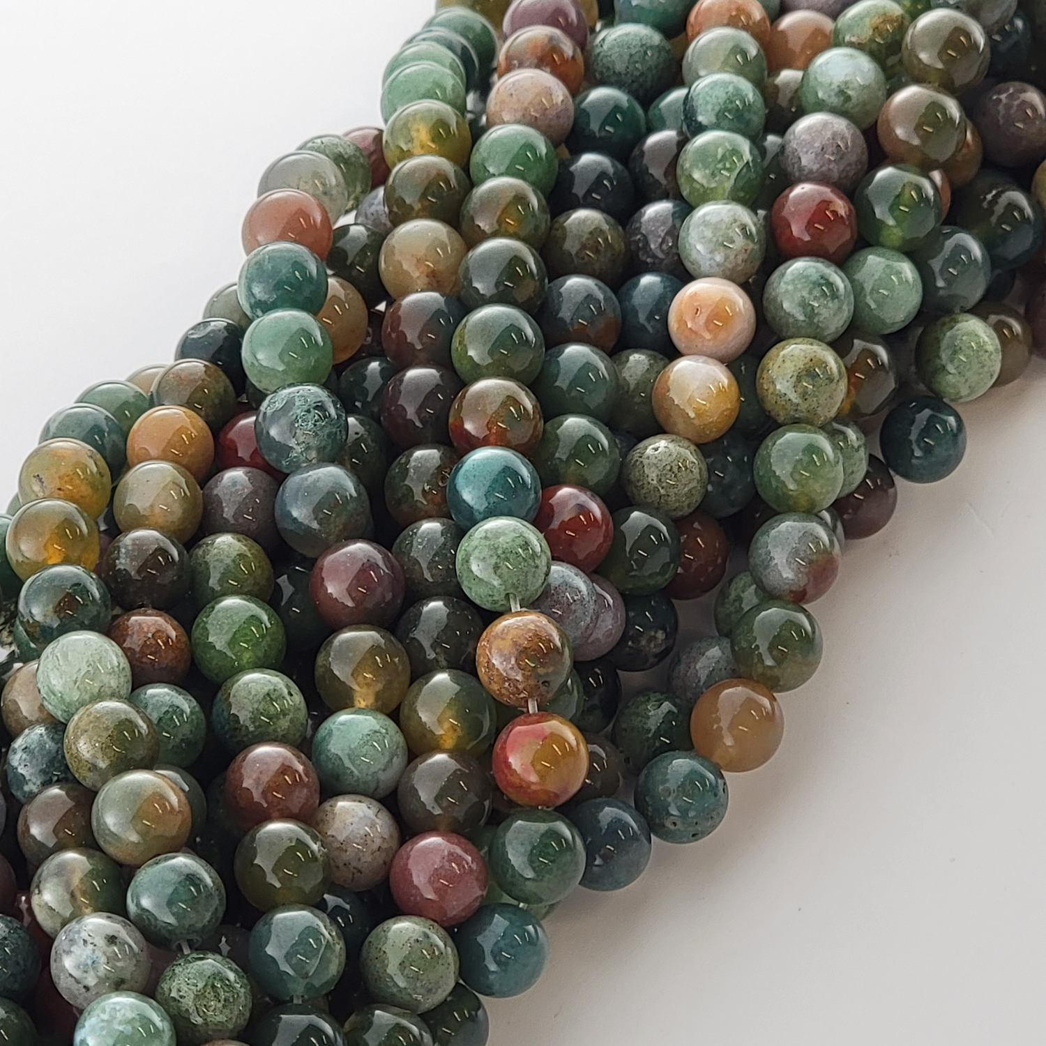 Indian Agate Natural Smooth Round Beads