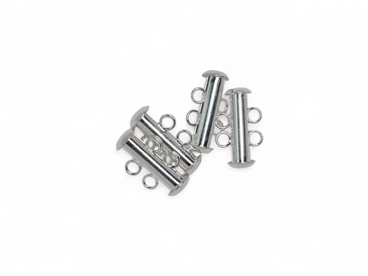 Magnetic Multi-Strand Clasp, Silver Plated - 4 Pcs