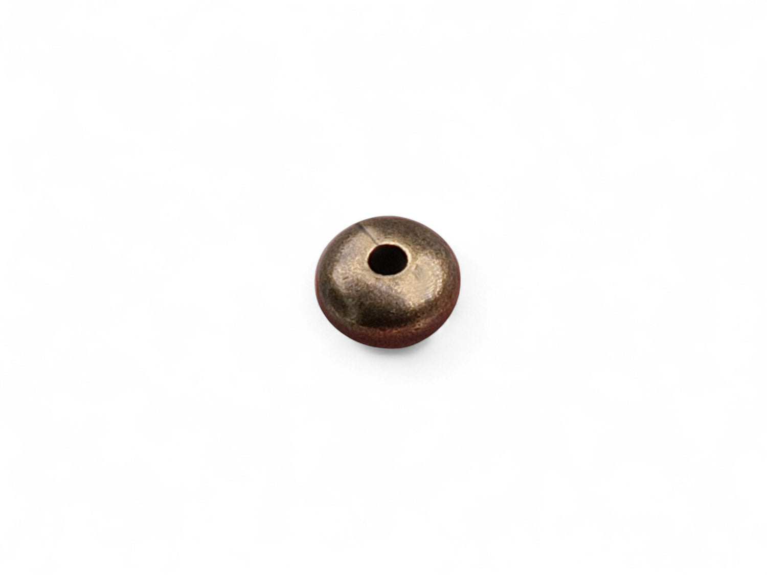 Oval Smooth Rondelle Beads - Antique Brass Plated - 50 Pcs