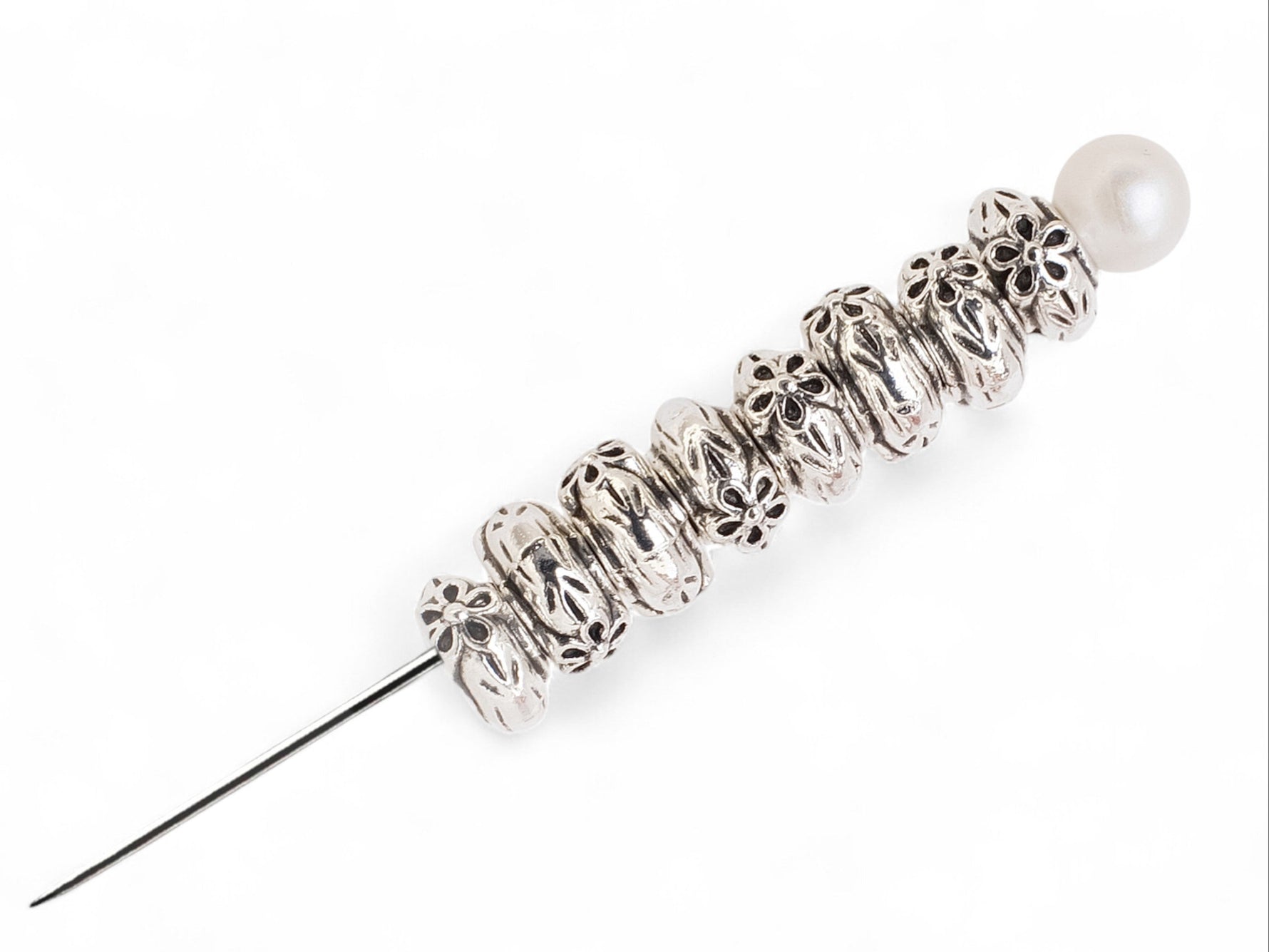 Tibetan silver plum spacer beads