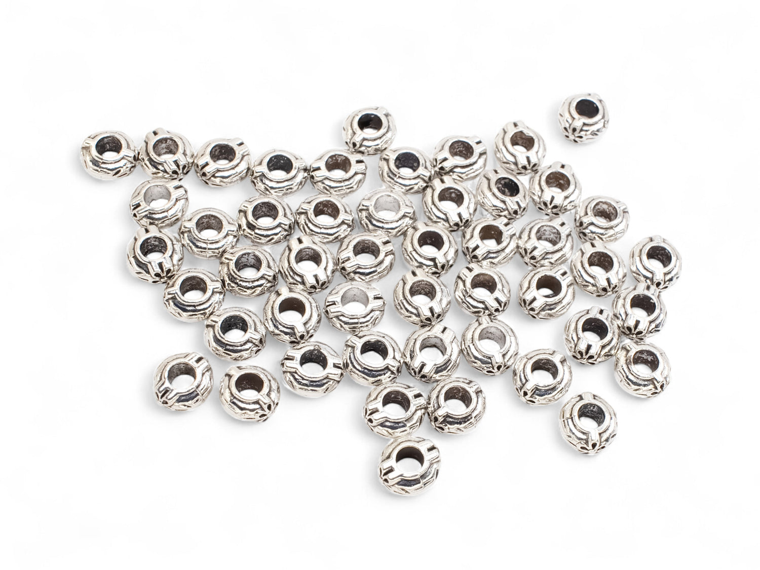 Tibetan Silver Plum Spacer Beads