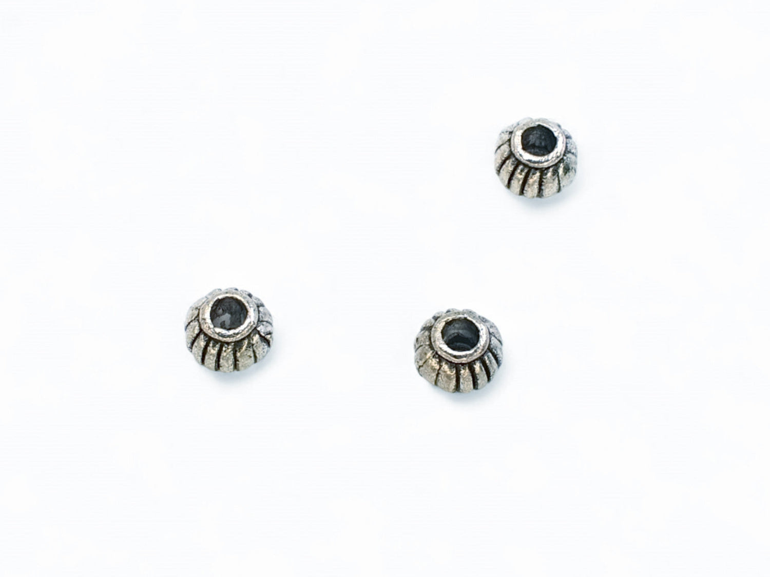 Pumpkin Spacer Beads - Silver Plated