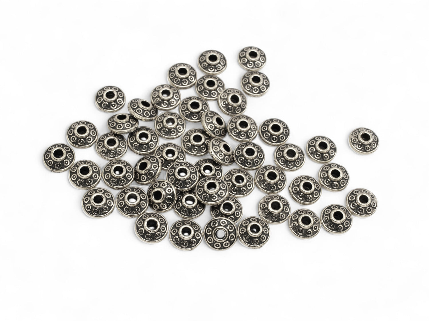 Ornate Saucer Spacer Beads