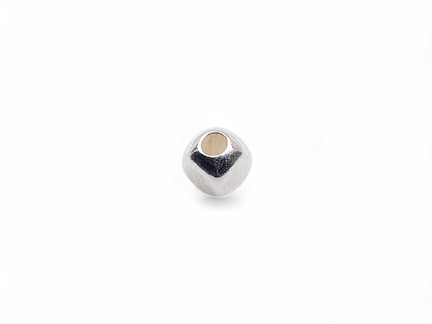 Square Smooth Beads - Silver Plated - 50 Pcs