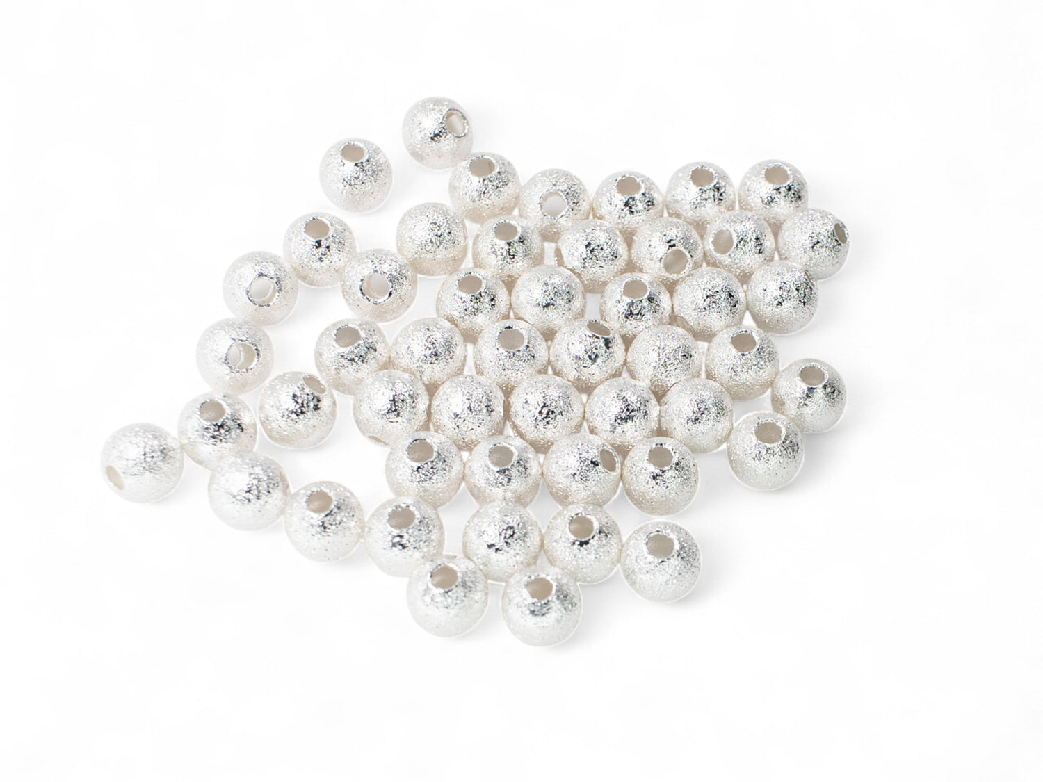 Stardust Beads - 925 Sterling Silver - 4mm - 25 Pcs