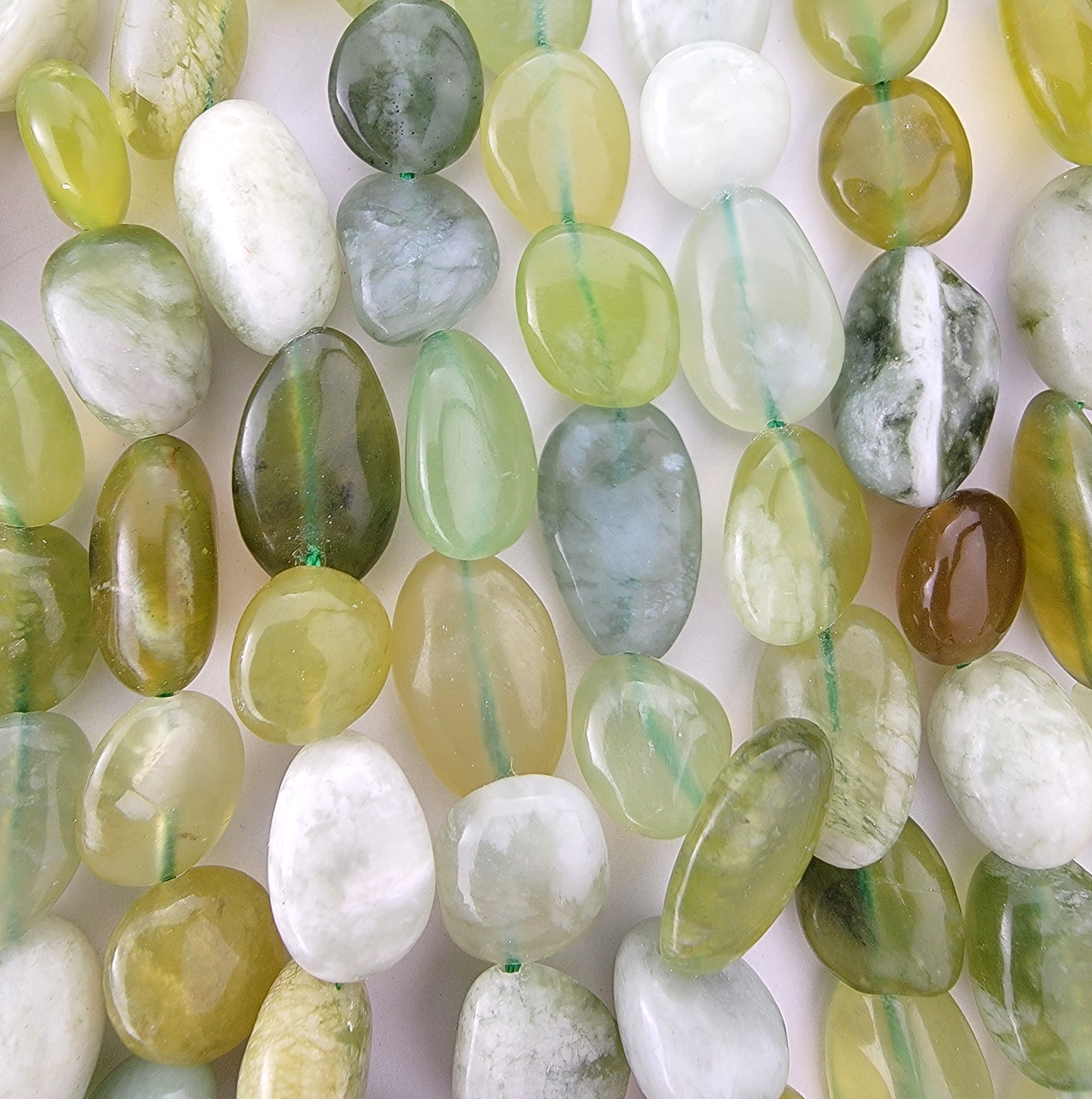 Serpentine Jade Nugget Stone Beads