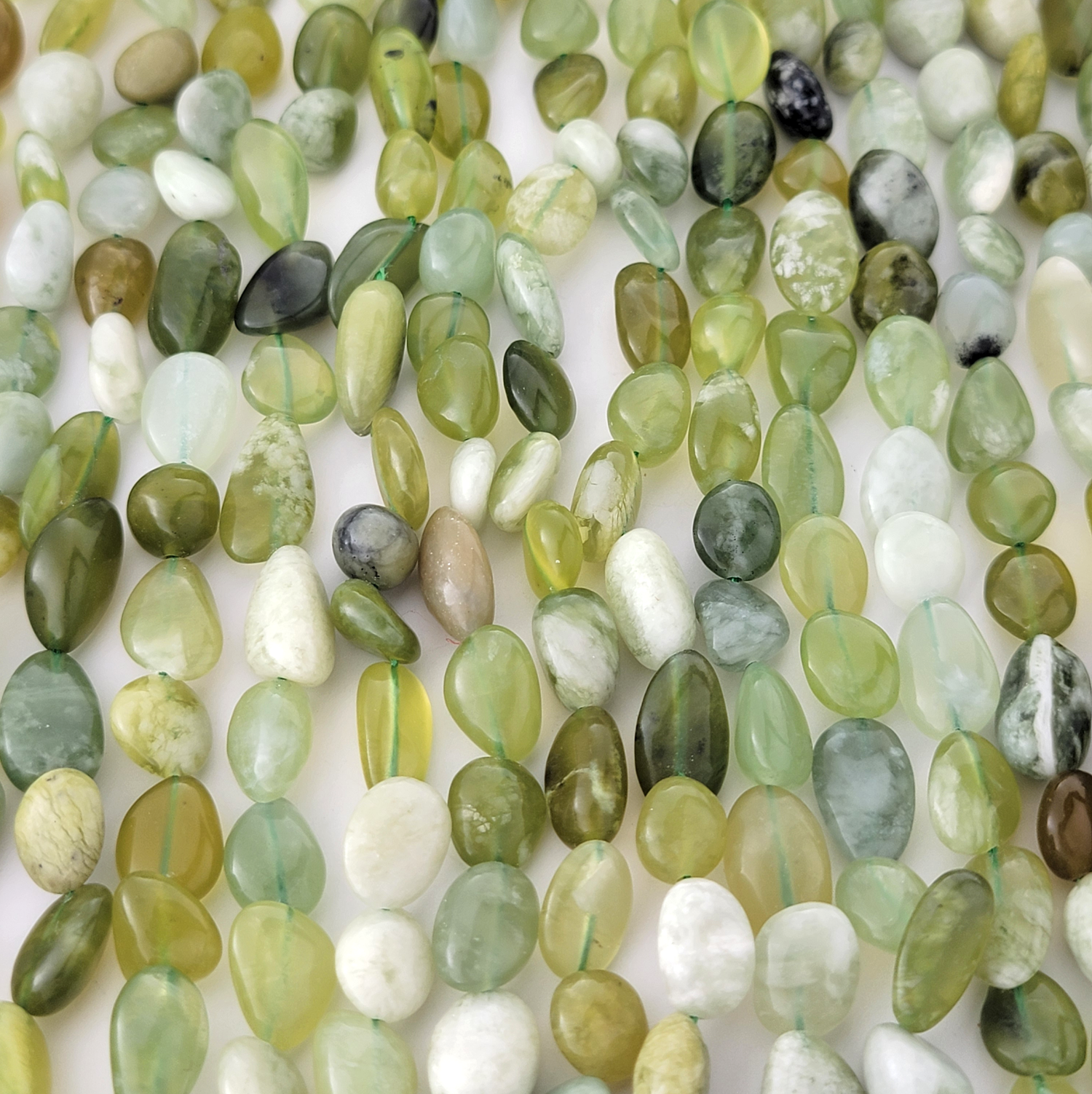 Serpentine Jade Nugget Stone Beads