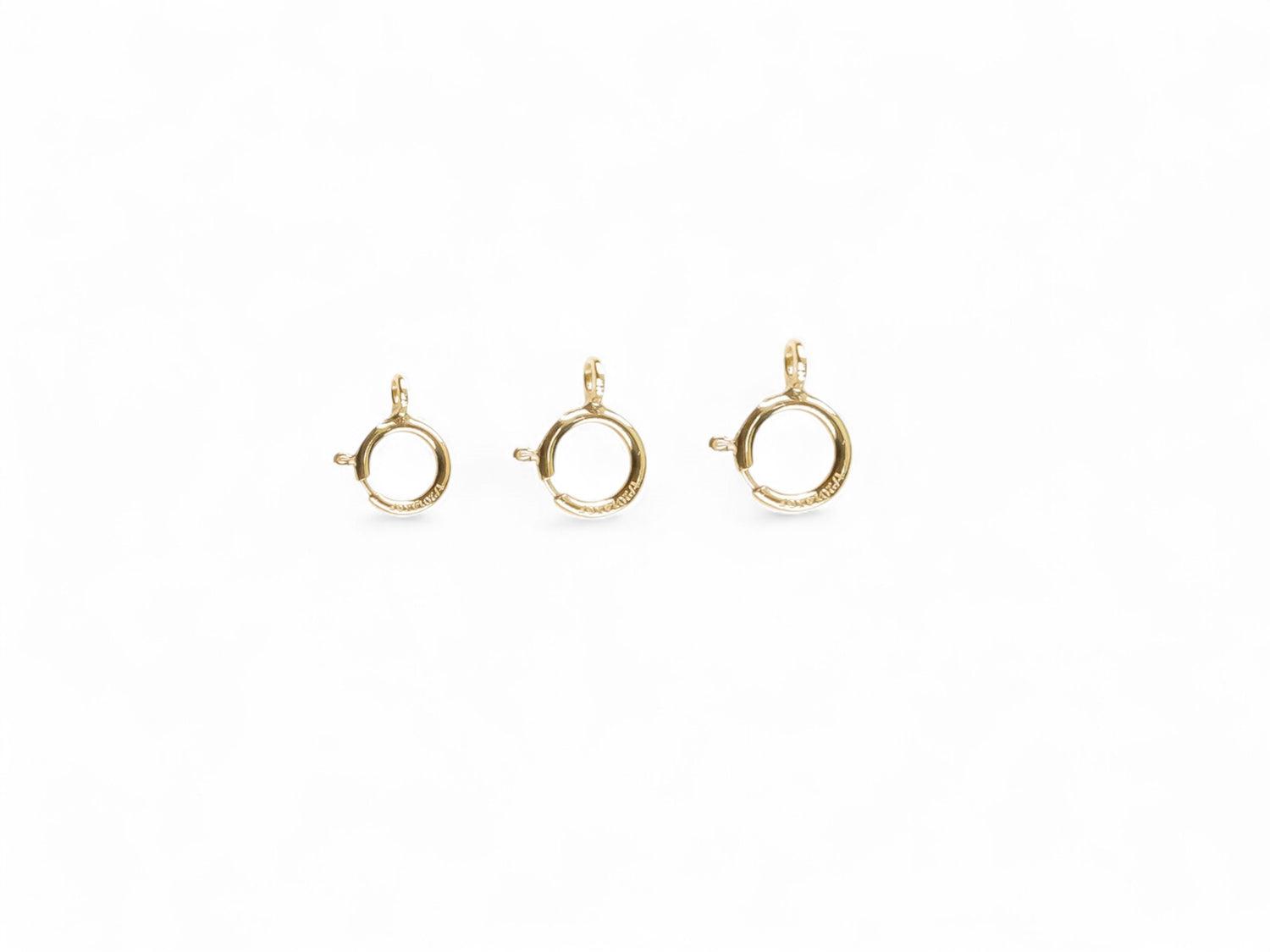 Spring Ring Clasp Gold Filled with Closed Ring - 5 Pcs