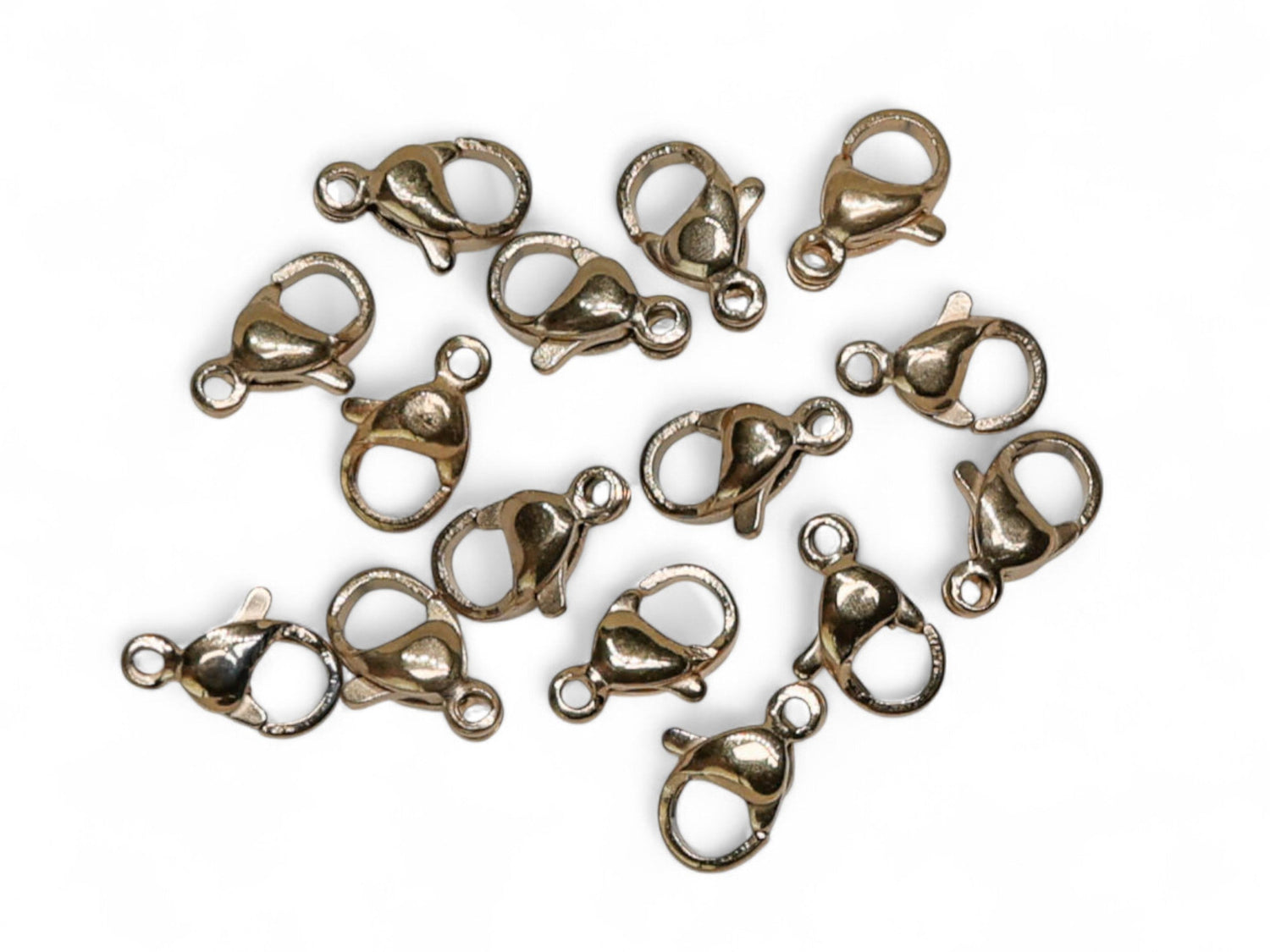 Lobster Clasps with Permanent Loop - Gold Plated Stainless Steel