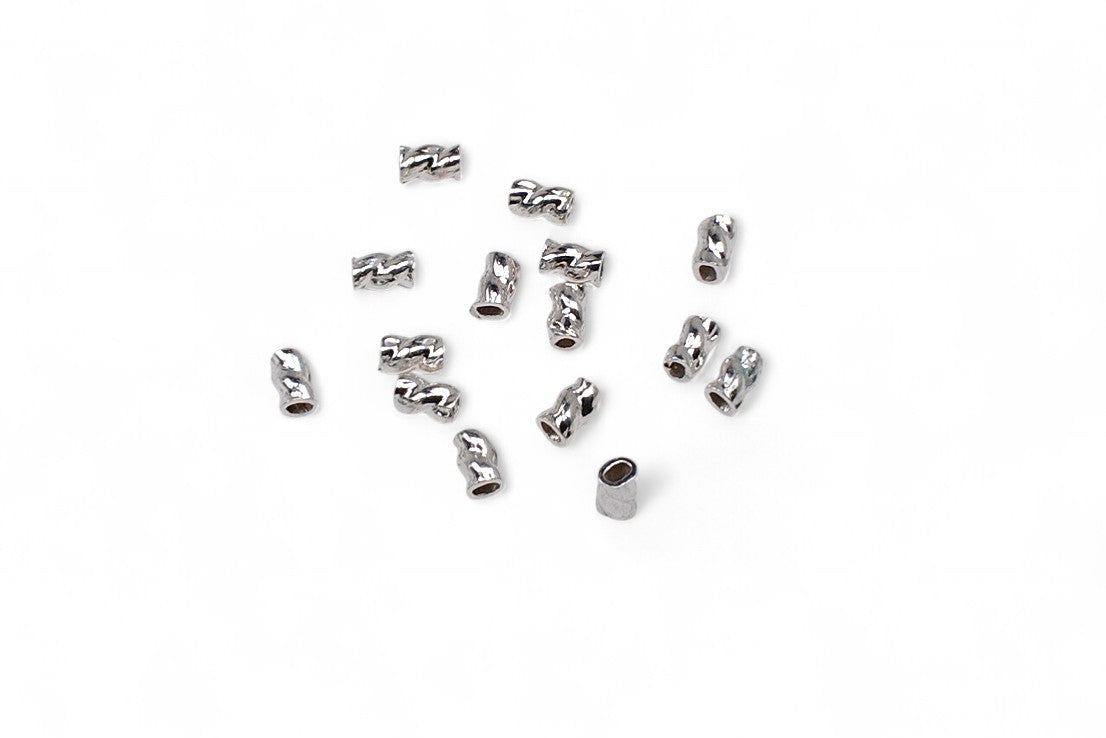Twisted Crimp Tube 925 Sterling Silver 3mm - 15 Pcs
