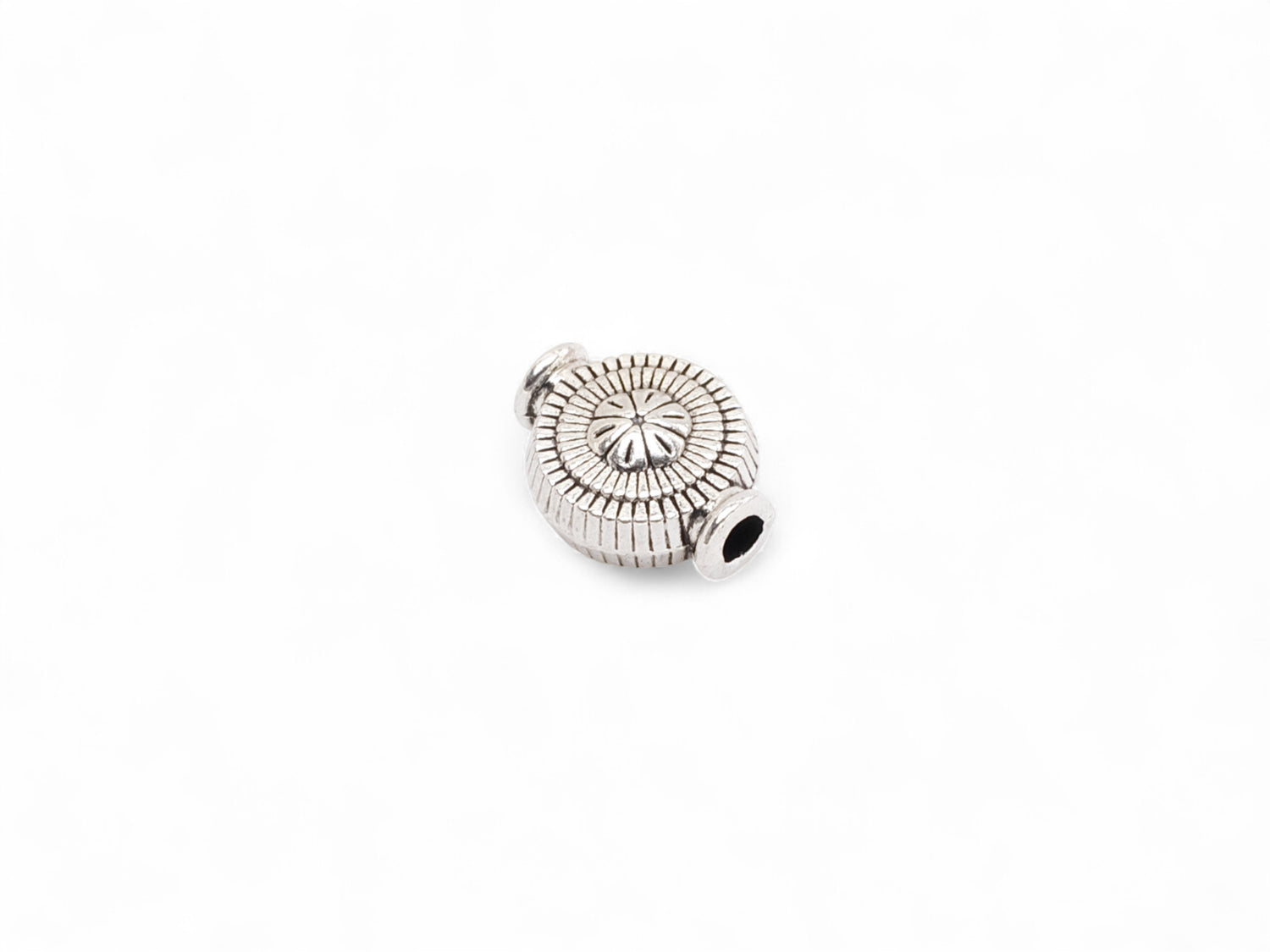 Tibetan Silver Sunburst Coin Spacer Beads