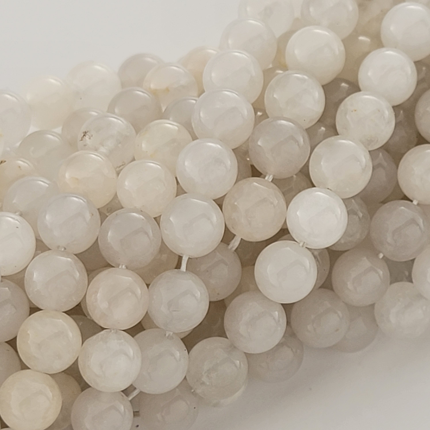 White Crystal Quartz Natural Smooth Round Beads