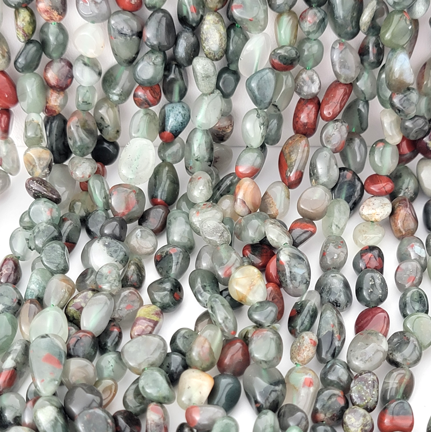 African Bloodstone Nugget Stone Beads