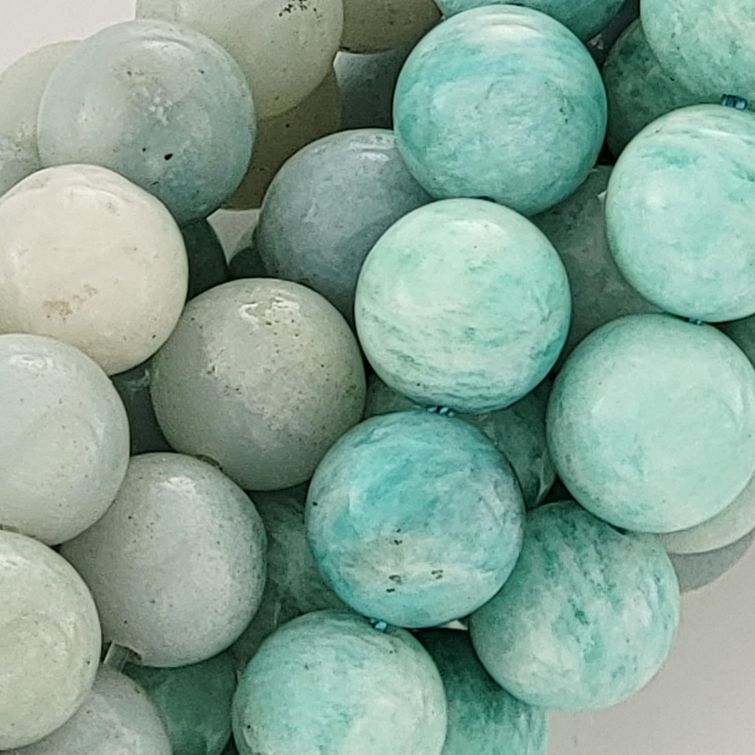 Amazonite Natural Smooth Round Beads