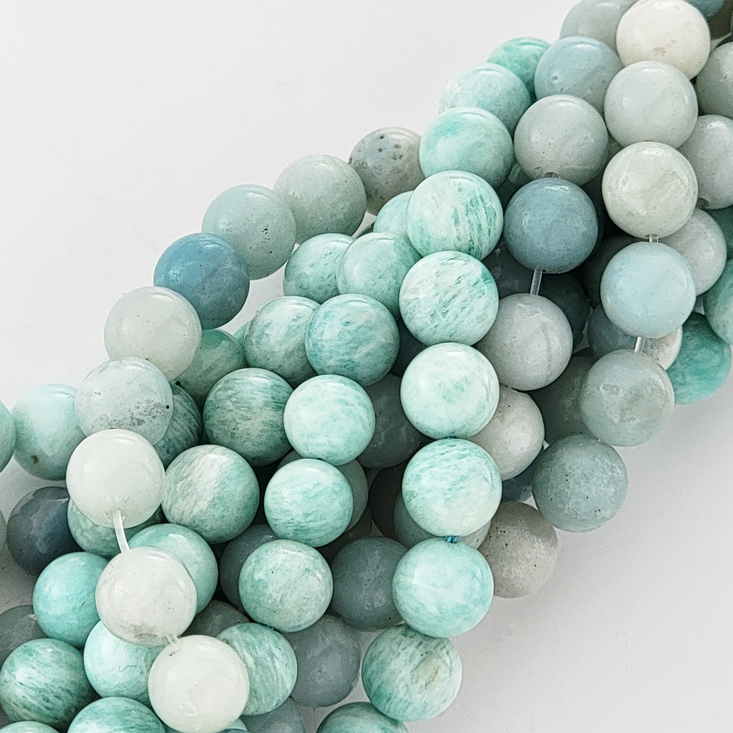 Amazonite Natural Smooth Round Beads