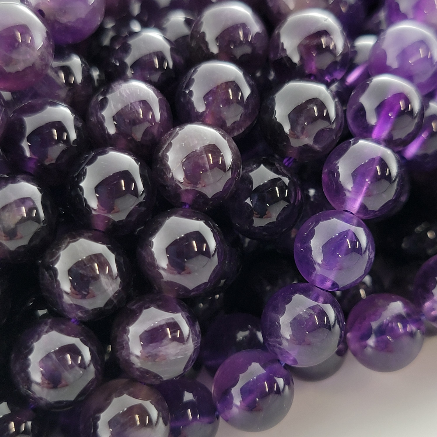 Amethyst Deep Purple Natural Smooth Round Beads