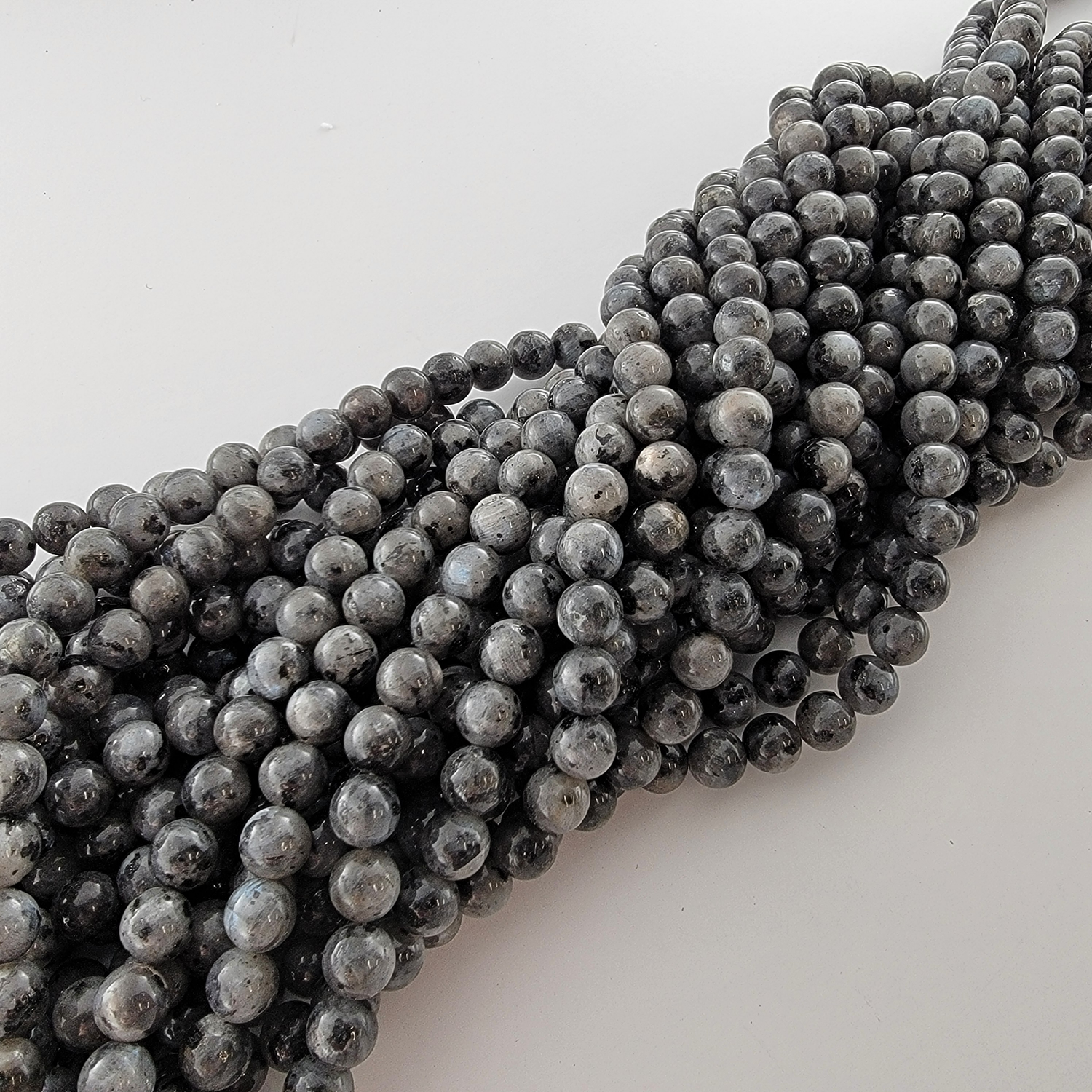 Black Labradorite Natural Smooth Round Beads