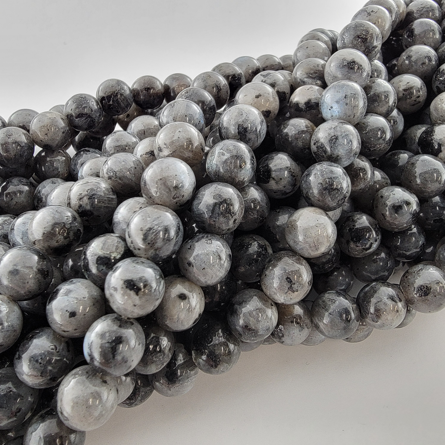 Black Labradorite Natural Smooth Round Beads