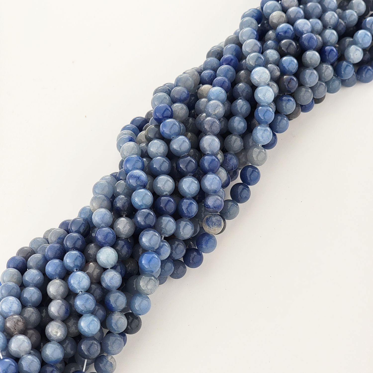 Blue Aventurine Natural Smooth Round Beads