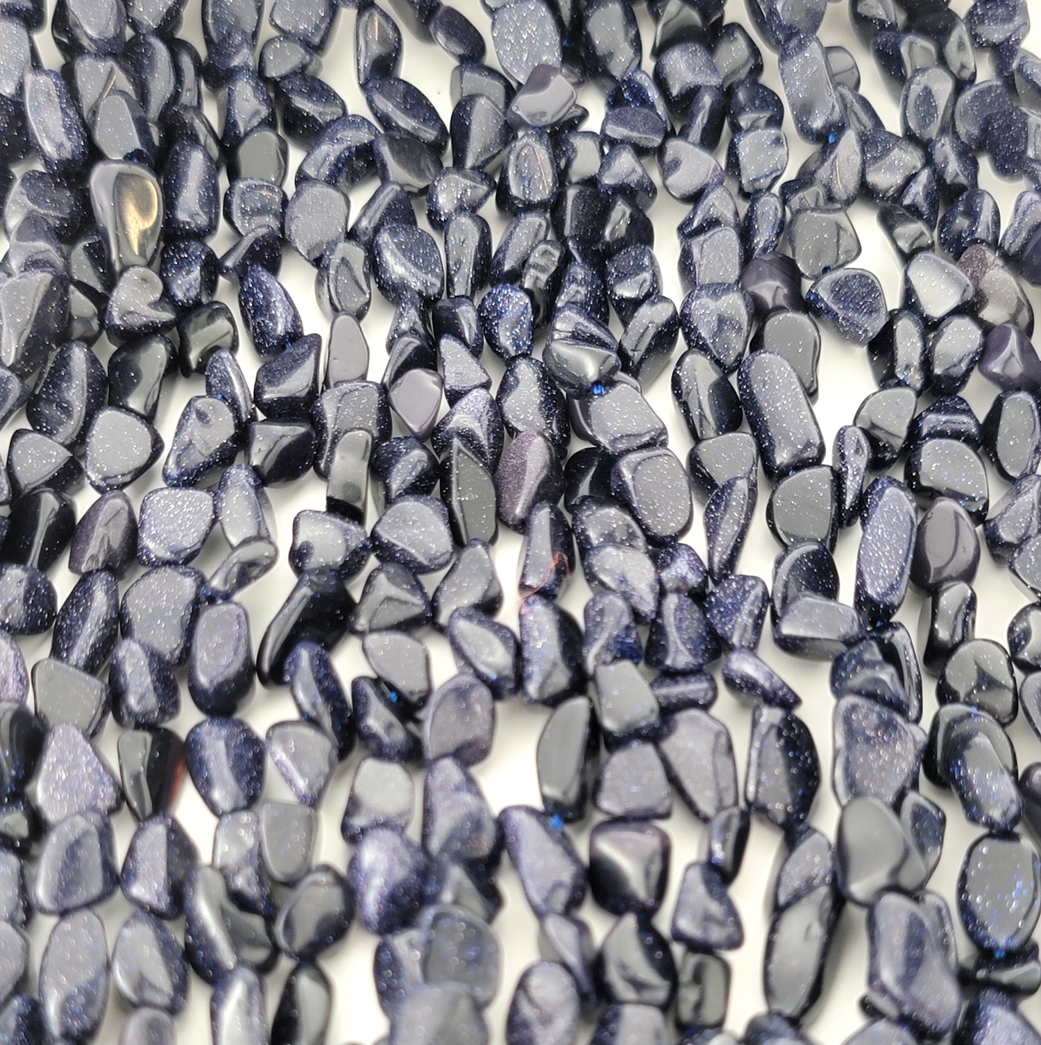 Blue Sandstone Goldstone Nugget Stone Beads