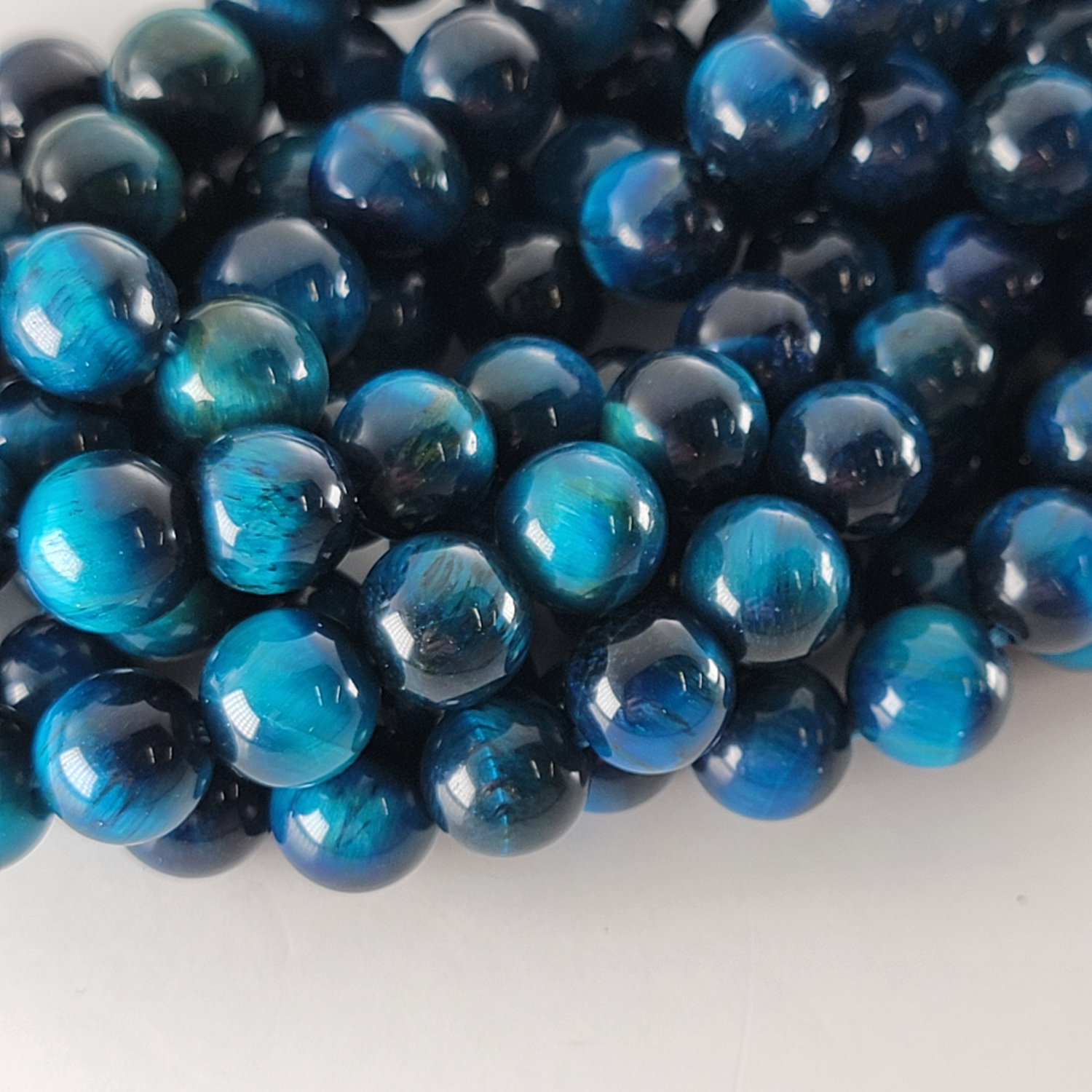Blue Tiger's Eye Smooth Round Beads