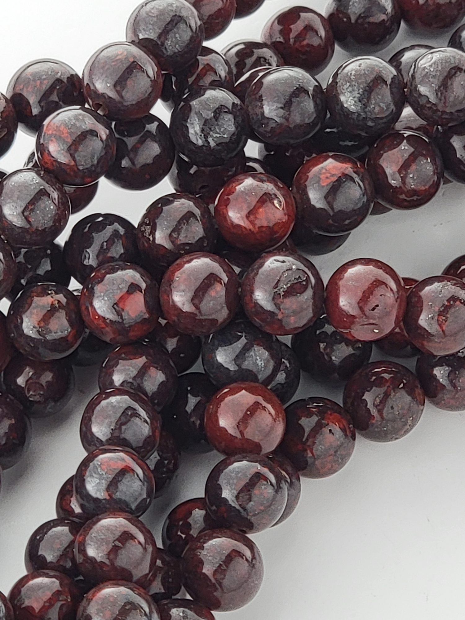 Brecciated Jasper Natural Smooth Round Beads