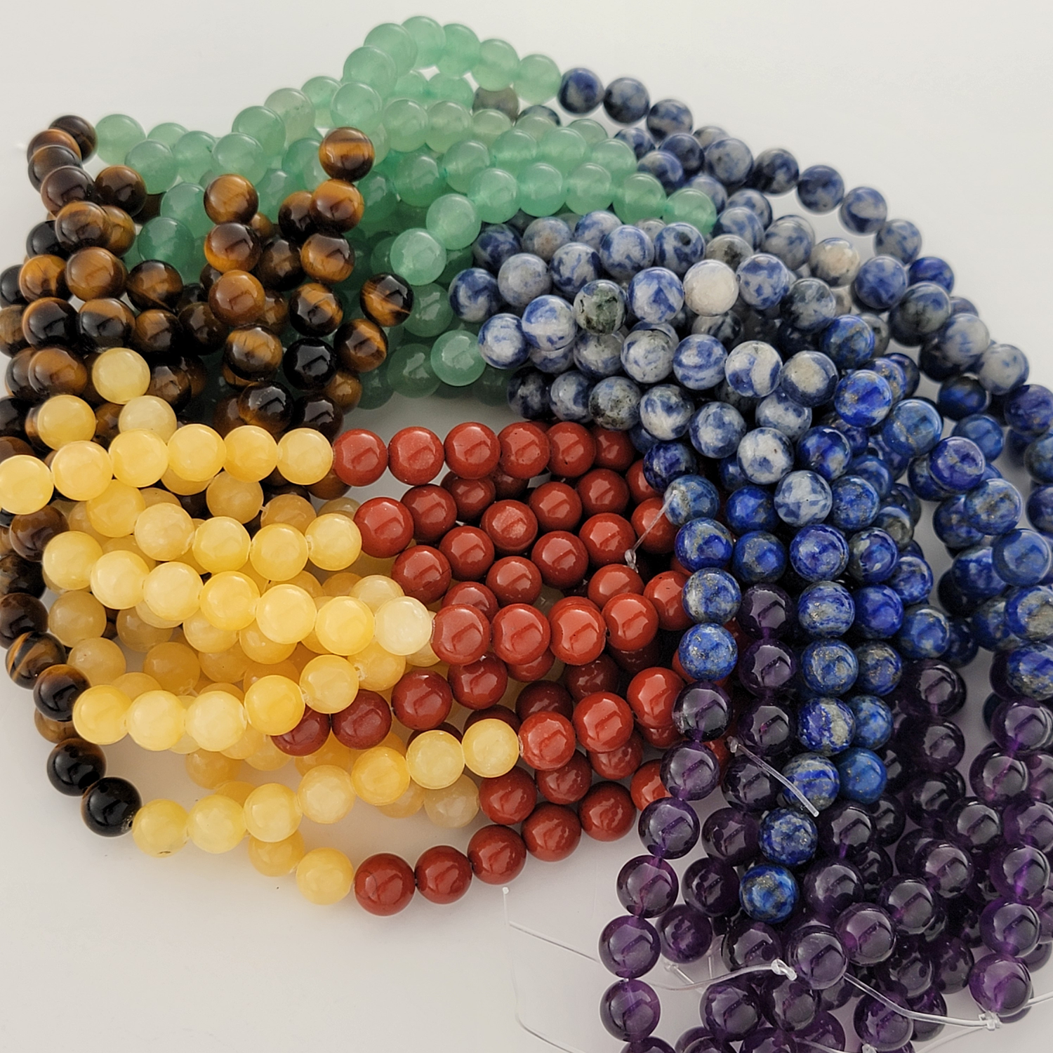7 Chakras Natural Smooth Round Beads