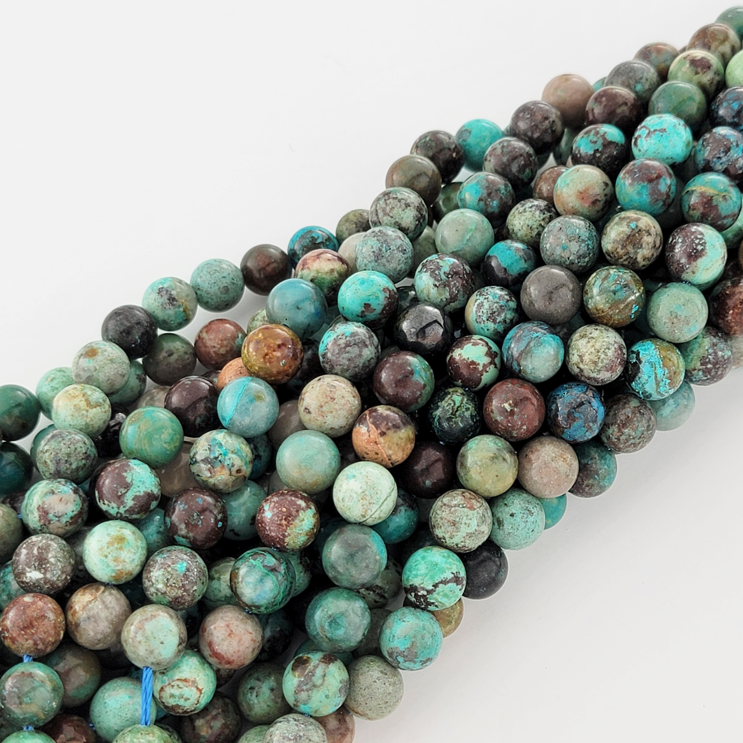 Chrysocolla Natural Smooth Round Beads