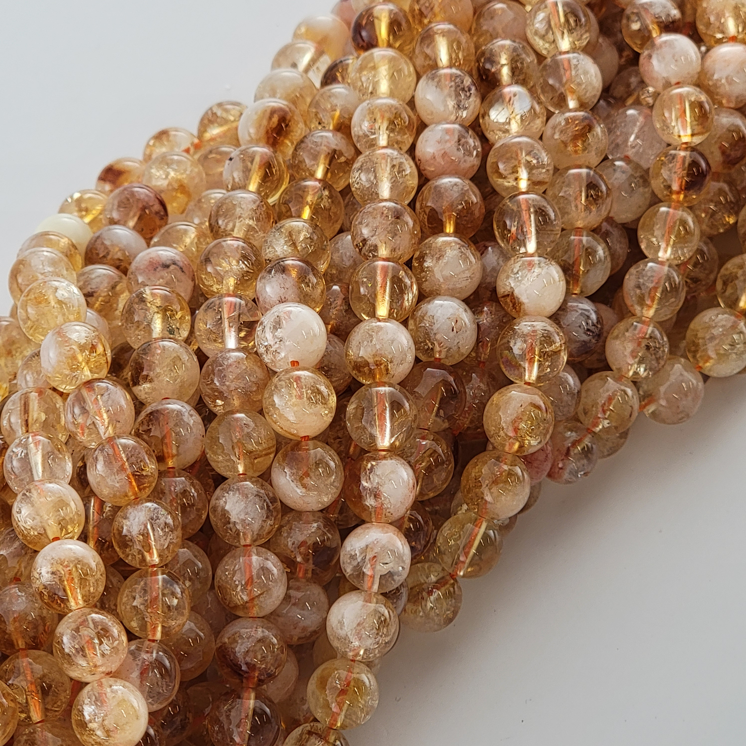 Citrine Natural Smooth Round Beads
