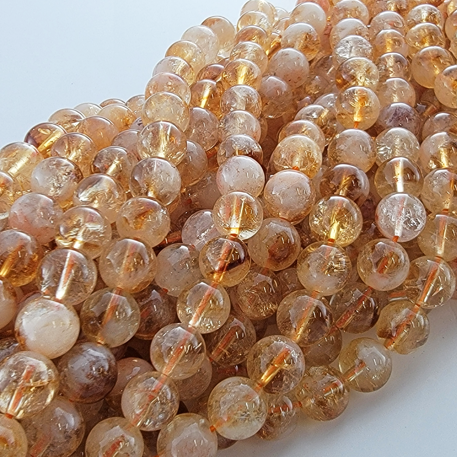 Citrine Natural Smooth Round Beads
