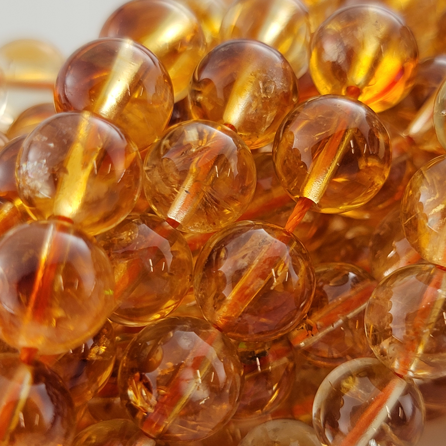 Citrine Top Quality Natural Smooth Round Beads