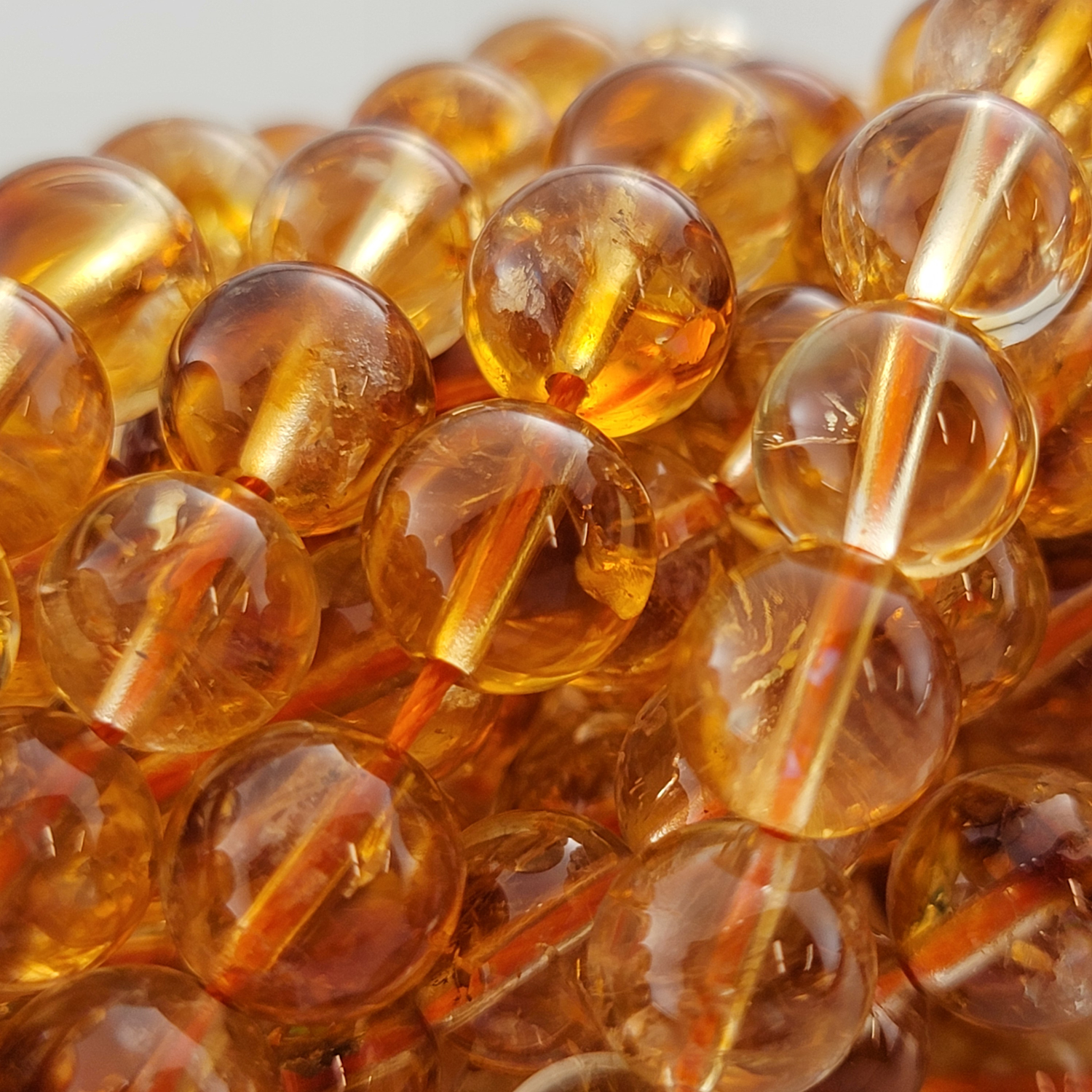 Citrine Top Quality Natural Smooth Round Beads