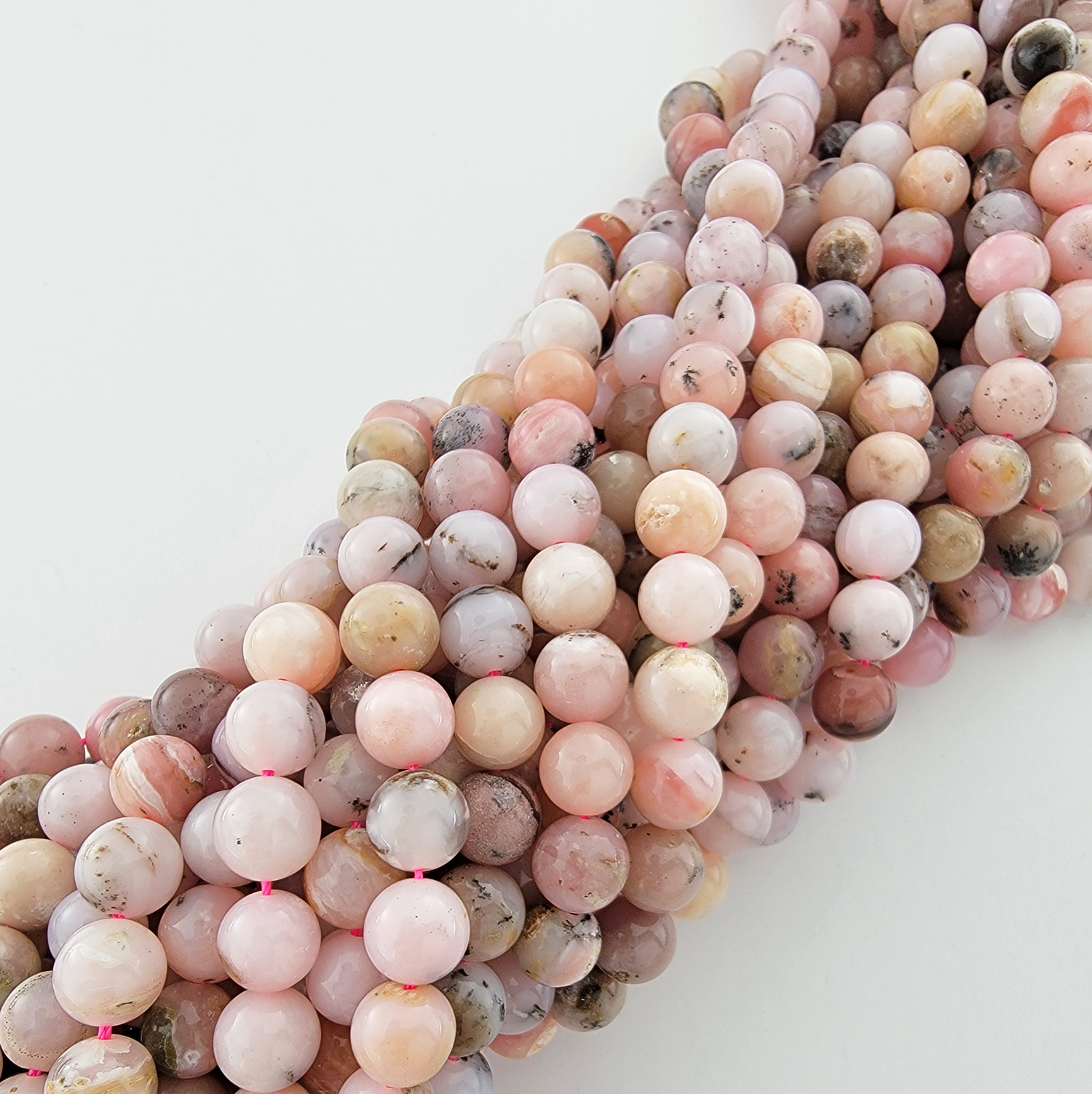 Pink Opal Natural Smooth Round Beads