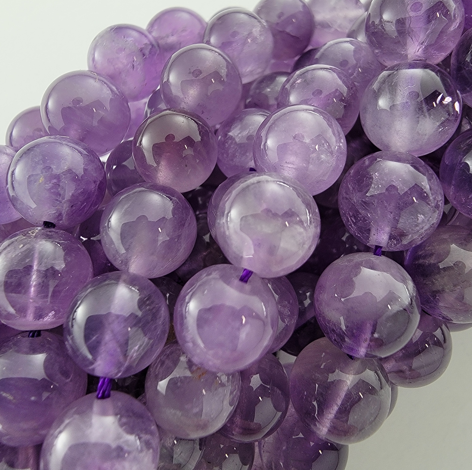 Turkiyenite Turkish Purple Jade Natural Smooth Round Beads